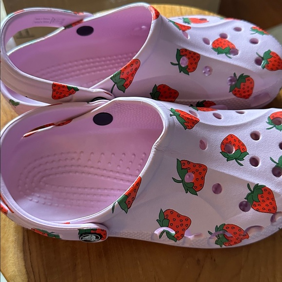CROCS Shoes - CROCS Pink Clogs with strawberries perfect condition